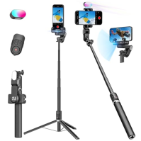 Gimbal stabilizátor se sledováním obličeje bez aplikace, světelný RGB stabilizátor 4 v 1, přenosný stativ pro telefon, stabilizá